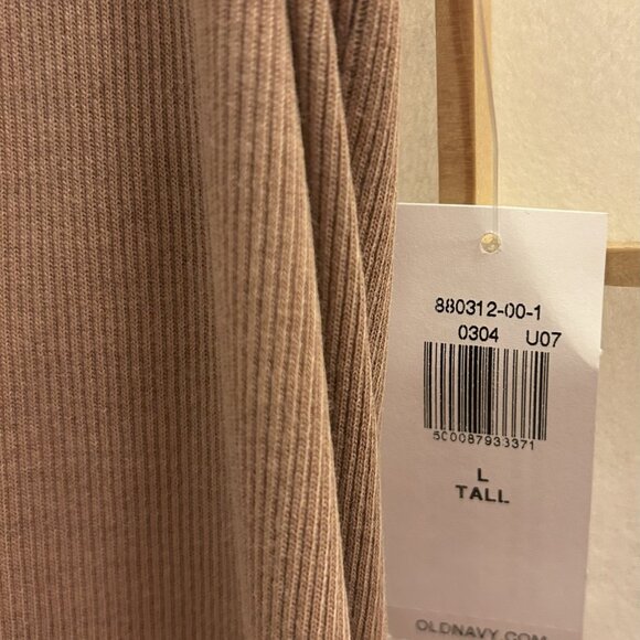 Old Navy Fitted Sleeveless Halter Rib Knit Midi Dress Warm Hickory Brown Lg Tall - Picture 4 of 12